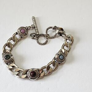 Brighton Portofino‎ Scrolled Silver Plated Toggle Bracelet